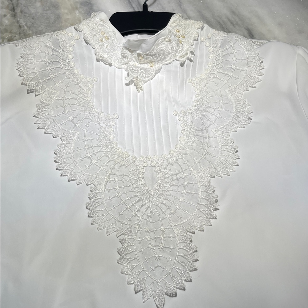 Elegant White Lace Blouse by Laura Scott 18